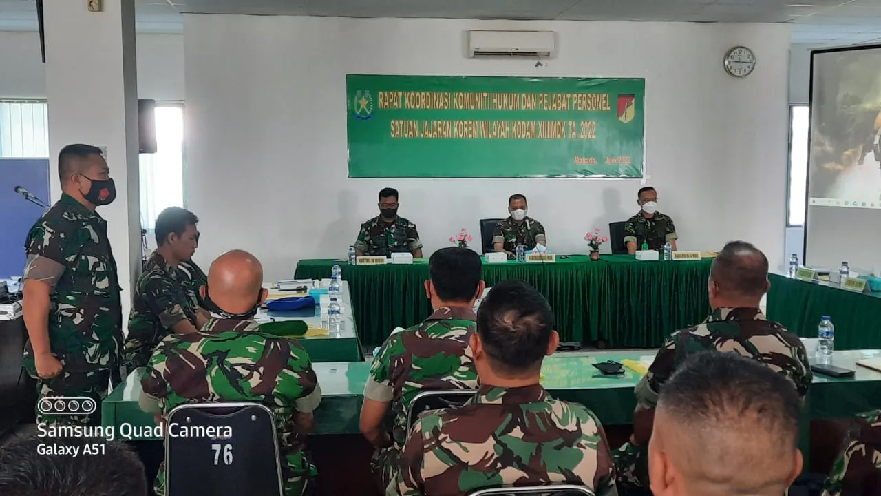 Rapat Koordinasi Komuniti Hukum di Wilayah KODAM XIII/MDK